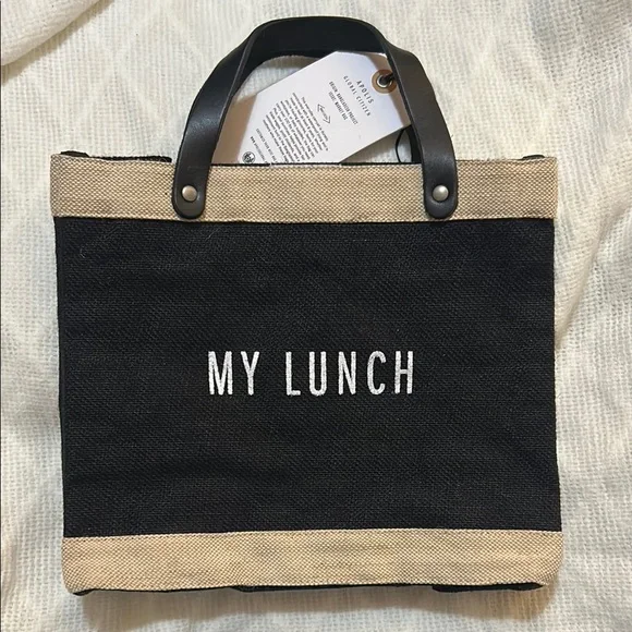 Black and Tan Lunch Tote - Picture 1 of 7